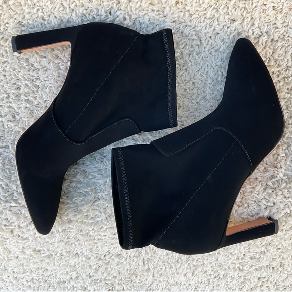 Antonio Melani Fabric Stretch Heels Ankle Booties Black Shoes Size 10 M Suzon - Picture 5 of 14